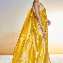 Sahana Benarasi Saree -Mustard 9 Sahana Benarasi Saree -Mustard -Abhinaya shop BSR88A MUSTARD 3