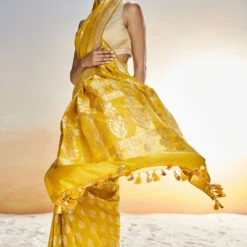 Sahana Benarasi Saree -Mustard 11 Sahana Benarasi Saree -Mustard -Abhinaya shop BSR88A MUSTARD 5