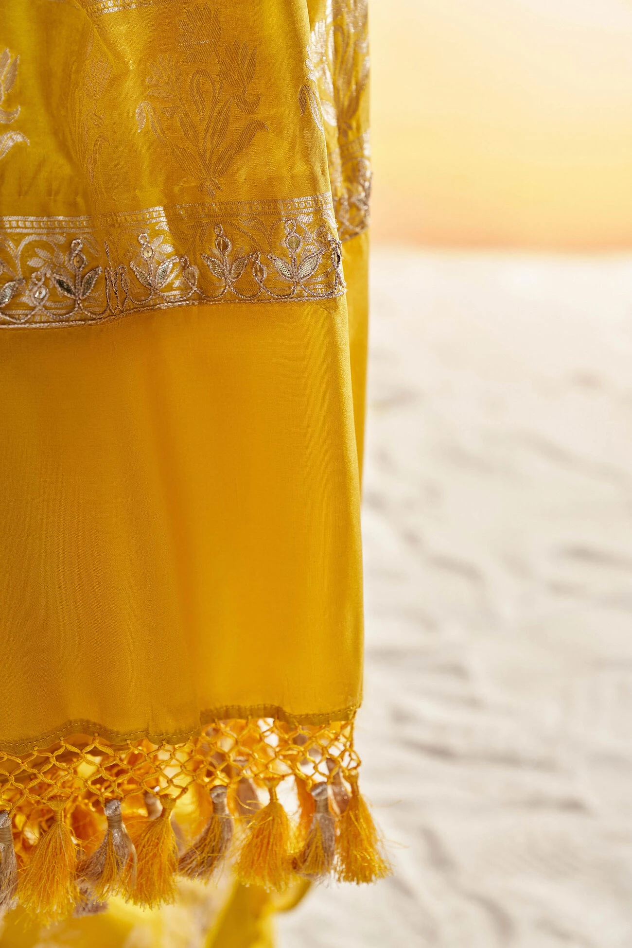 Sahana Benarasi Saree -Mustard 7 Sahana Benarasi Saree -Mustard - Image 7