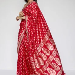 Shalena Benarasi Saree - Red -Abhinaya shop BSR90A Red 3