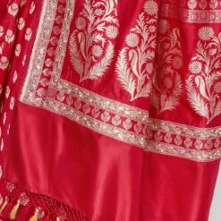 Shalena Benarasi Saree - Red -Abhinaya shop BSR90A Red 8