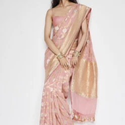 Aaradhana Benarasi Saree - Blush