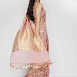 Aaradhana Benarasi Saree - Blush -Abhinaya shop BSR94 Blush 3