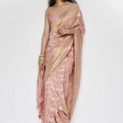 Aaradhana Benarasi Saree - Blush -Abhinaya shop BSR94 Blush 5