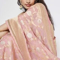 Aaradhana Benarasi Saree - Blush -Abhinaya shop BSR94 Blush 7