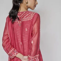 Dhara Suit Set - Raspberry -Abhinaya shop F21GRP8RP Raspberry 5