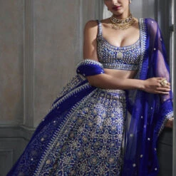 Vanishri Lehenga Set – Blue -Abhinaya shop F21R21​LCD blue 4