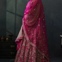 Era Lehenga Set – Pink 5 Era Lehenga Set – Pink -Abhinaya shop F21R3 Pink Back
