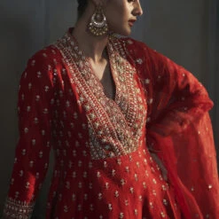 Turanya Anarkali Set - Red -Abhinaya shop F21R85 red 3