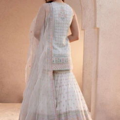 Farhin Suit Set - Ivory -Abhinaya shop F22R153 Ivory 3