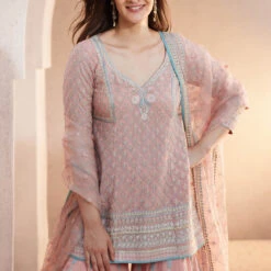 Ashreen Suit Set - Blush -Abhinaya shop F22R154 Blush 4