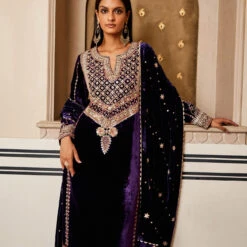 Taahira Suit Set - Violet -Abhinaya shop F22R1 VividViolet 4