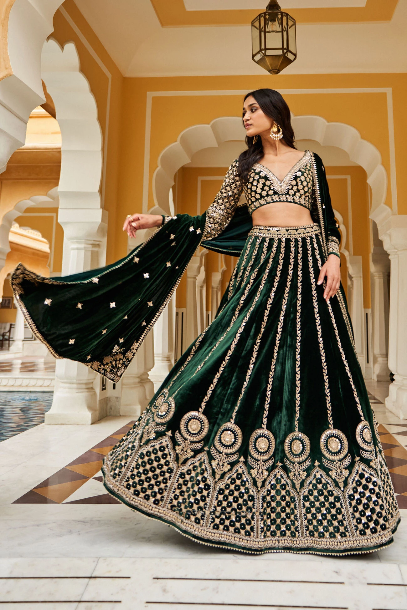 Shumaila Lehenga - Green 2 Shumaila Lehenga - Green - Image 2