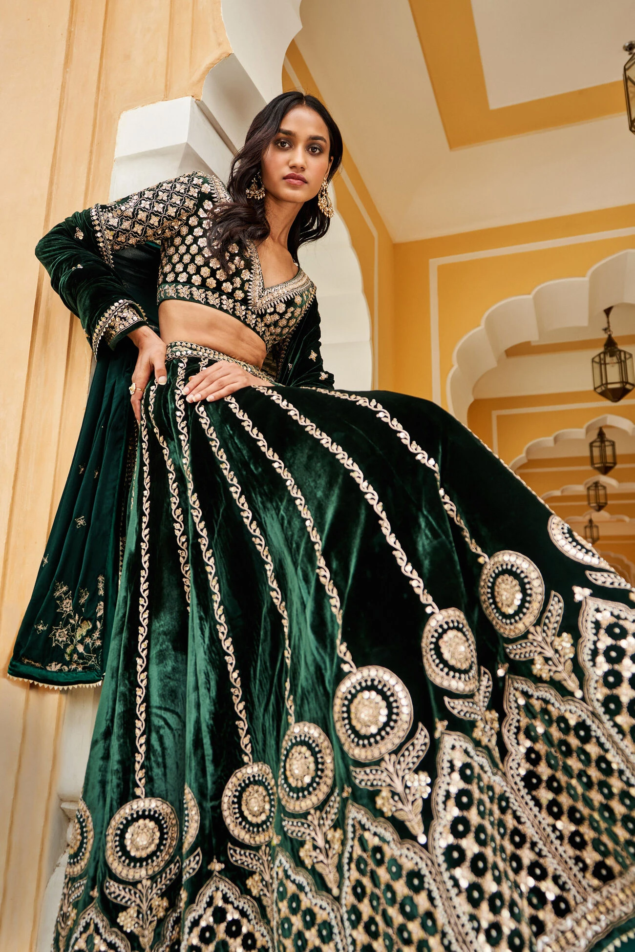 Shumaila Lehenga - Green 1 Shumaila Lehenga - Green