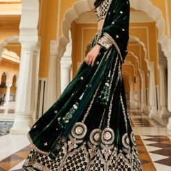 Shumaila Lehenga - Green 7 Shumaila Lehenga - Green -Abhinaya shop F22R90 Green 4