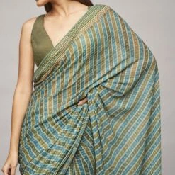 Alana Saree - Sage -Abhinaya shop F22RN183 Sage 4