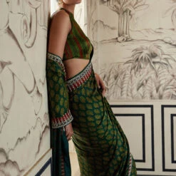 Zaaha Saree - Green -Abhinaya shop F22S31A GREEN 3