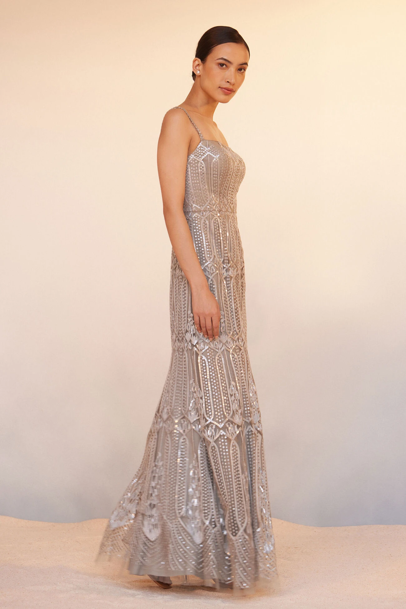 Amena Gown - Grey 2 Amena Gown - Grey - Image 2