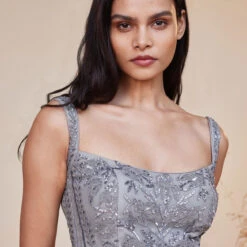 Stardust Gown - Grey -Abhinaya shop F22SR16 Grey 5