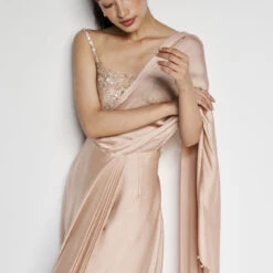 Aveline Saree - Hazelnut -Abhinaya shop F23A375 Hazelnut 6