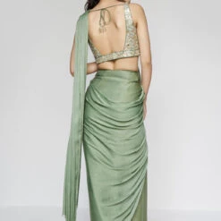 Starling Saree - Sage Green -Abhinaya shop F23A377 Sage 3