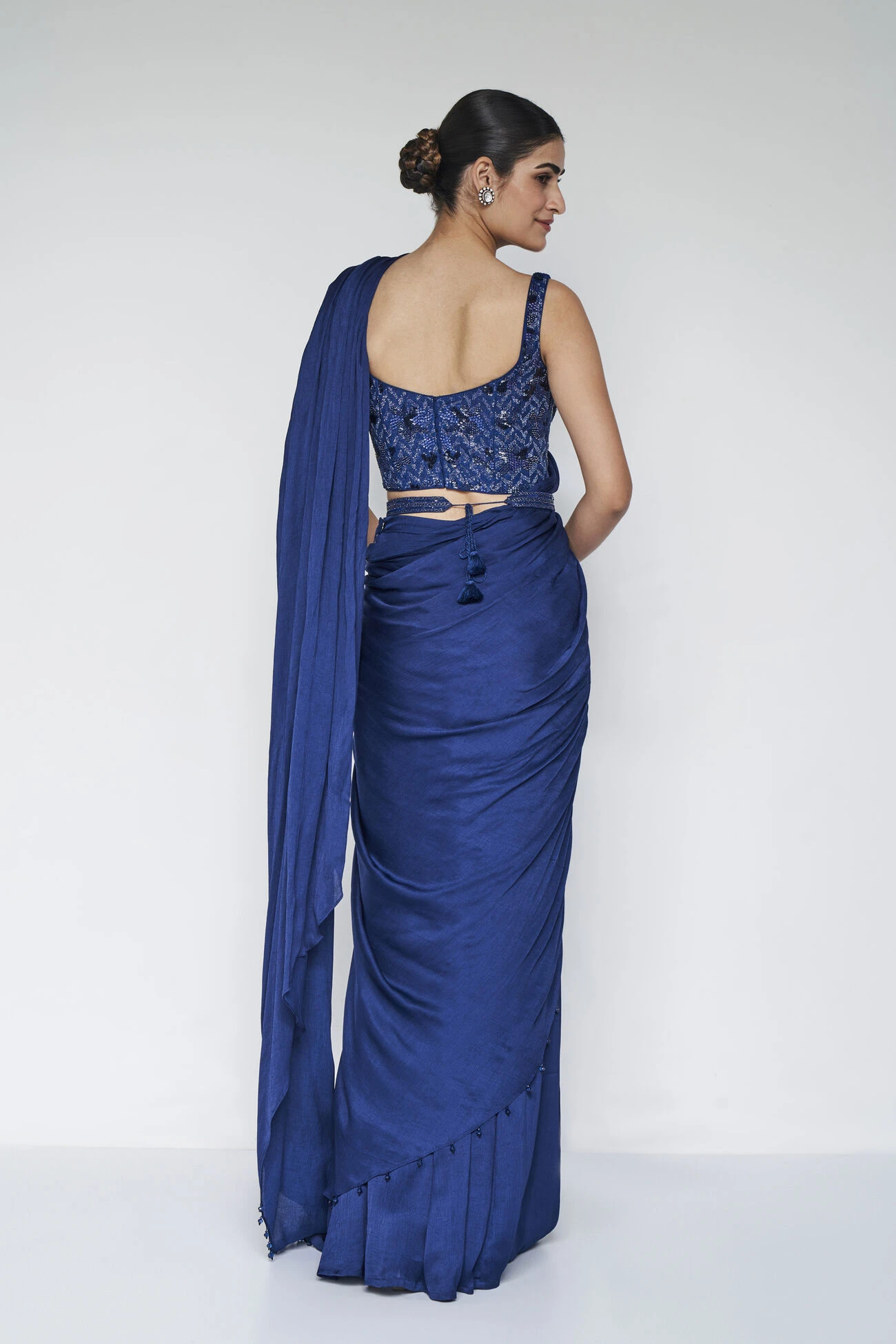 Millaray Saree Set - Blue 2 Millaray Saree Set - Blue - Image 2