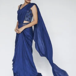 Millaray Saree Set - Blue 9 Millaray Saree Set - Blue -Abhinaya shop F23A391A Blue 3