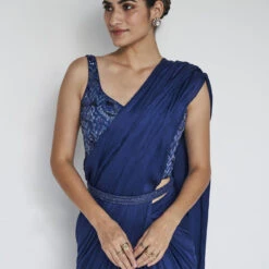 Millaray Saree Set - Blue 10 Millaray Saree Set - Blue -Abhinaya shop F23A391A Blue 4