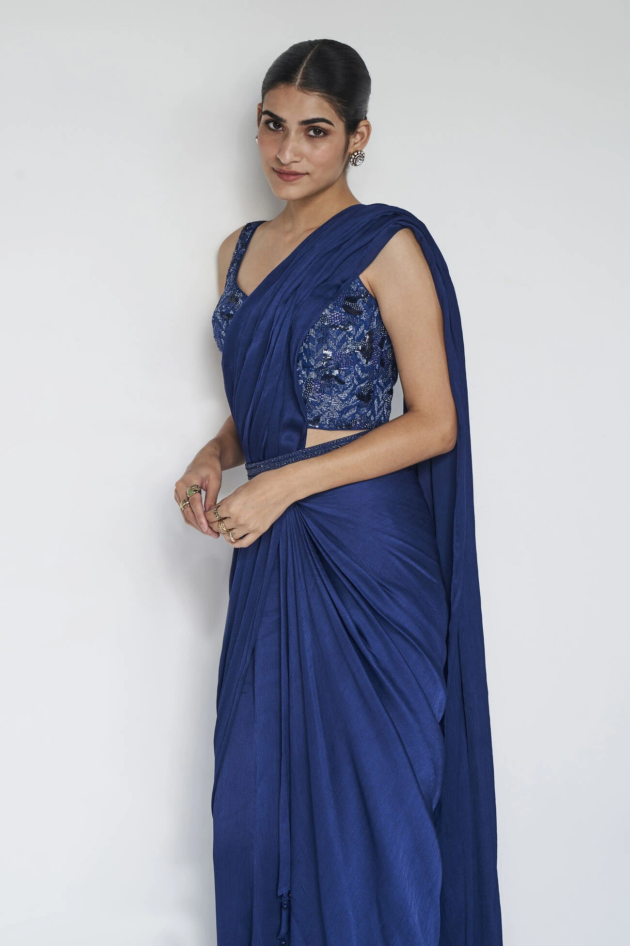 Millaray Saree Set - Blue 5 Millaray Saree Set - Blue - Image 5
