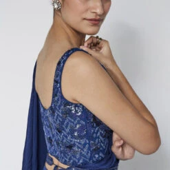 Millaray Saree Set - Blue 12 Millaray Saree Set - Blue -Abhinaya shop F23A391A Blue 6