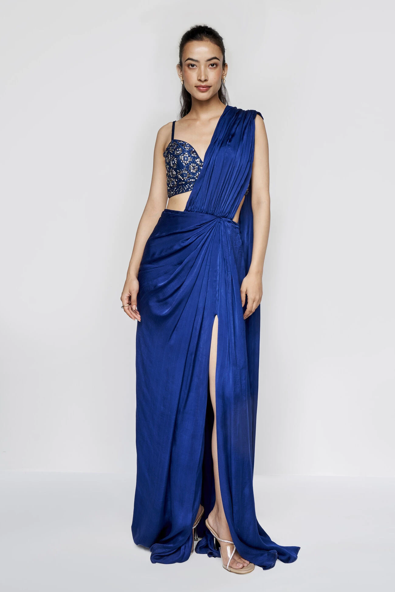 Fluerette Saree Set - Blue 3 Fluerette Saree Set - Blue - Image 3