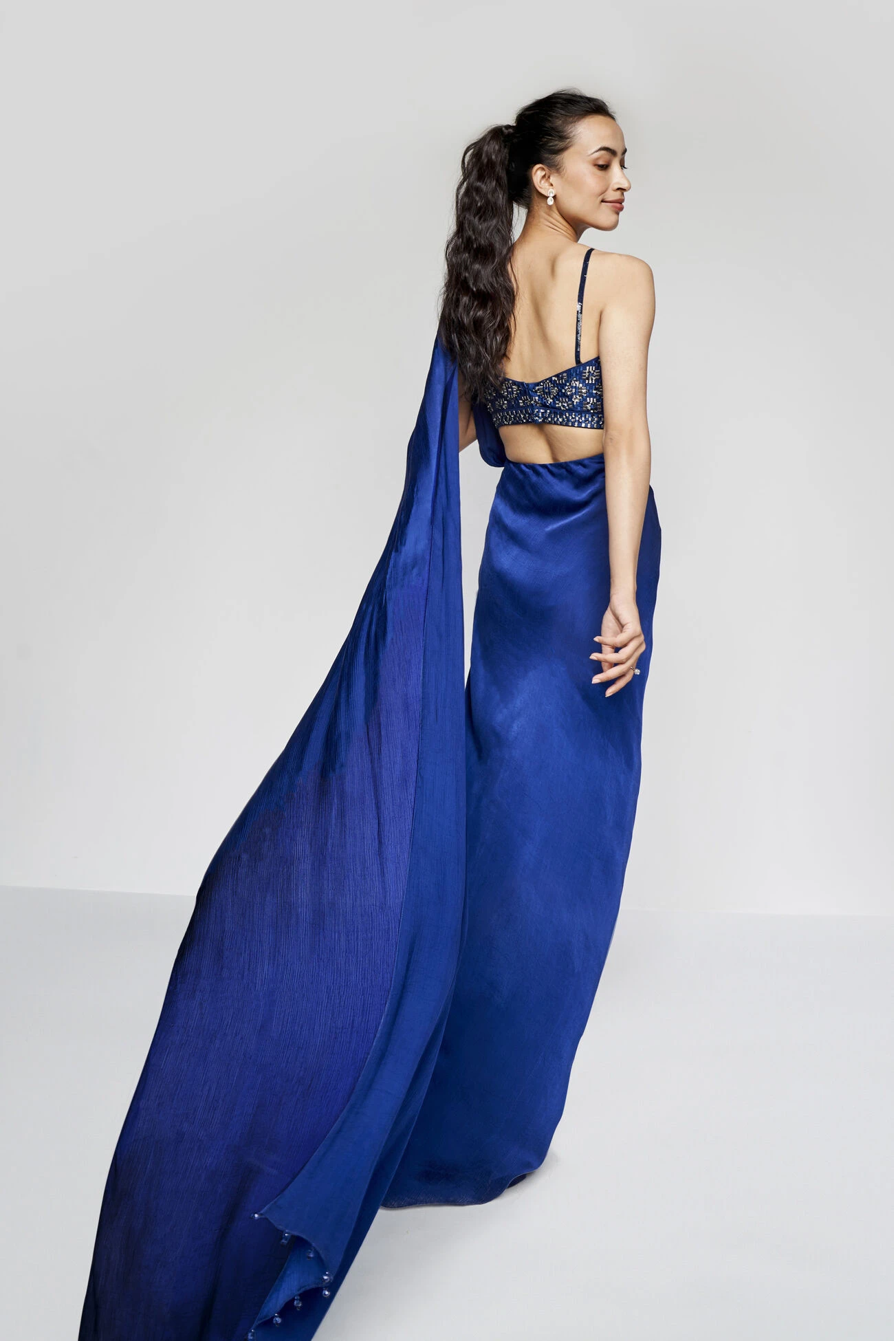 Fluerette Saree Set - Blue 7 Fluerette Saree Set - Blue - Image 7