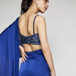 Fluerette Saree Set - Blue 17 Fluerette Saree Set - Blue -Abhinaya shop F23A393 Blue 7