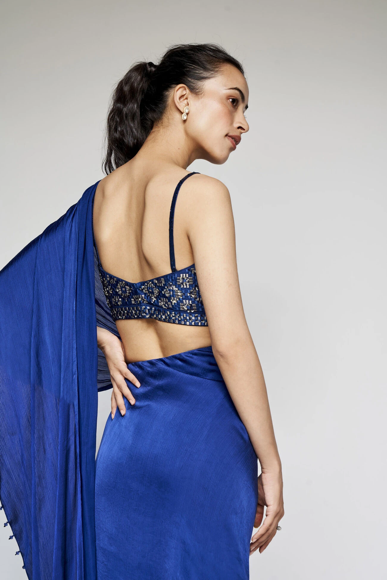 Fluerette Saree Set - Blue 8 Fluerette Saree Set - Blue - Image 8