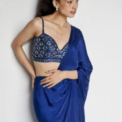 Fluerette Saree Set - Blue 18 Fluerette Saree Set - Blue -Abhinaya shop F23A393 Blue 8