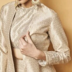 Golden Gleam Jacket Set - Gold -Abhinaya shop F23AR707B Gold 5