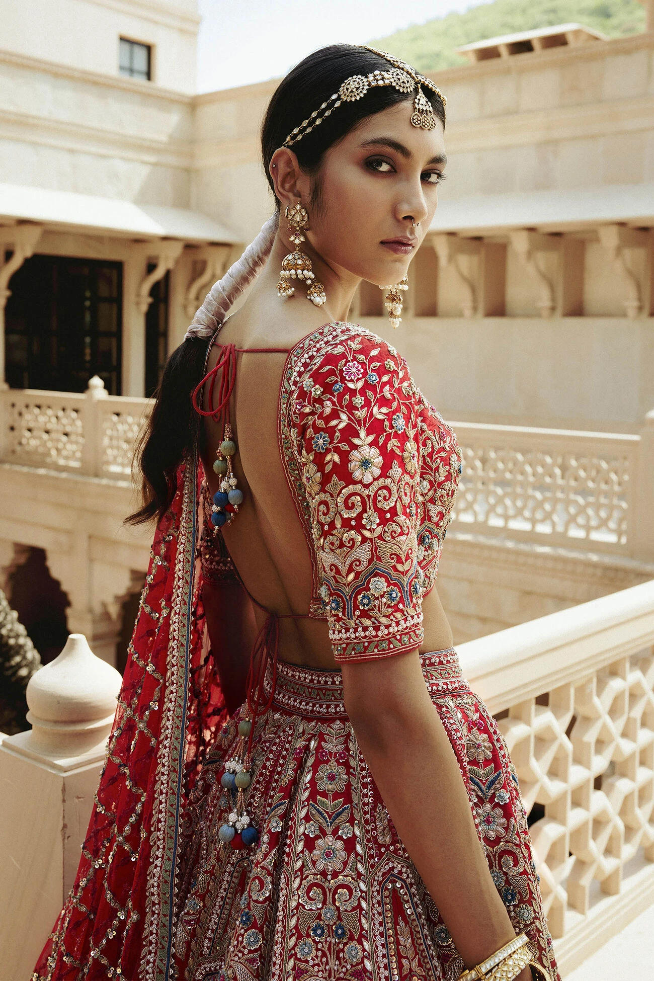 Amreen Lehenga - Red 3 Amreen Lehenga - Red - Image 3