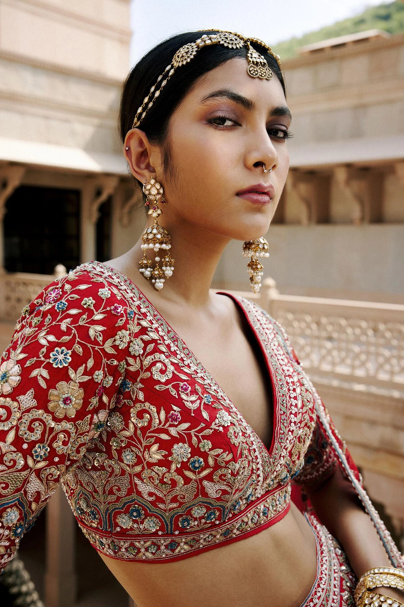 Amreen Lehenga - Red 4 Amreen Lehenga - Red - Image 4