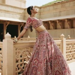 Amreen Lehenga - Red 12 Amreen Lehenga - Red -Abhinaya shop F23R110MTO REDD 5