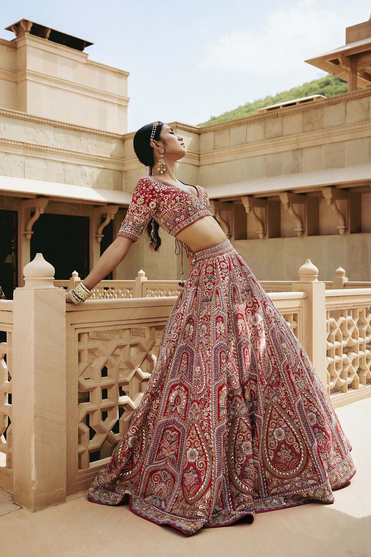 Amreen Lehenga - Red 5 Amreen Lehenga - Red - Image 5