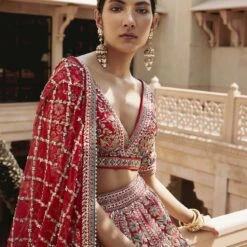 Amreen Lehenga - Red 13 Amreen Lehenga - Red -Abhinaya shop F23R110MTO REDD 6