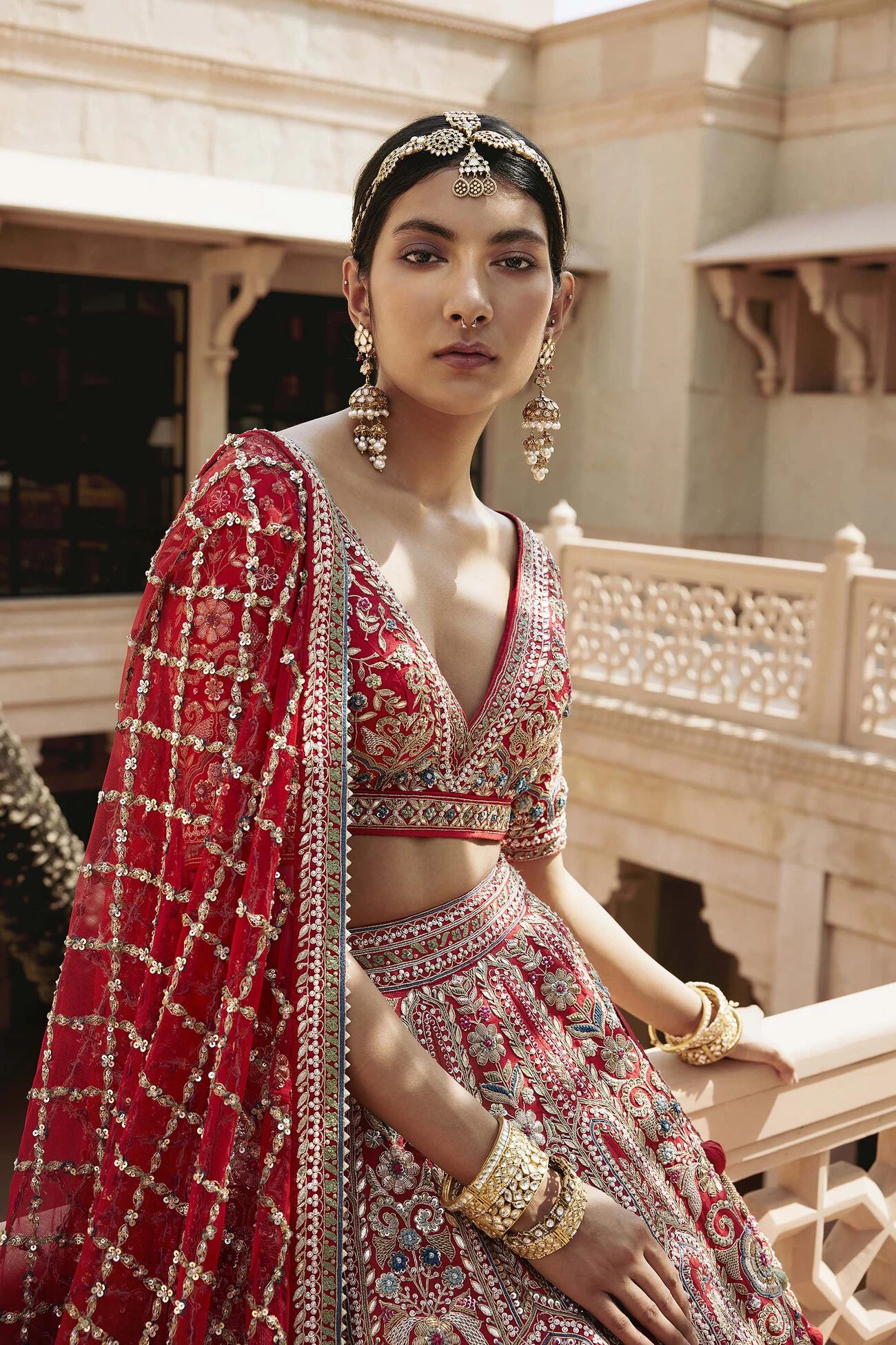 Amreen Lehenga - Red 6 Amreen Lehenga - Red - Image 6