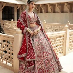 Amreen Lehenga - Red 14 Amreen Lehenga - Red -Abhinaya shop F23R110MTO REDD 7