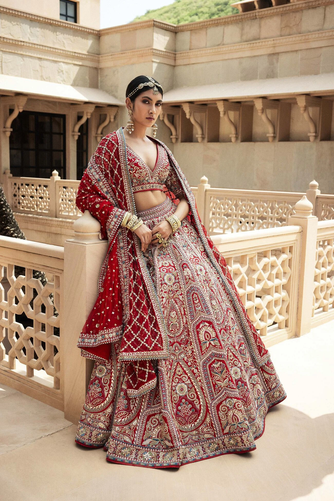 Amreen Lehenga - Red 7 Amreen Lehenga - Red - Image 7