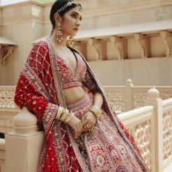 Amreen Lehenga - Red 15 Amreen Lehenga - Red -Abhinaya shop F23R110MTO REDD 8