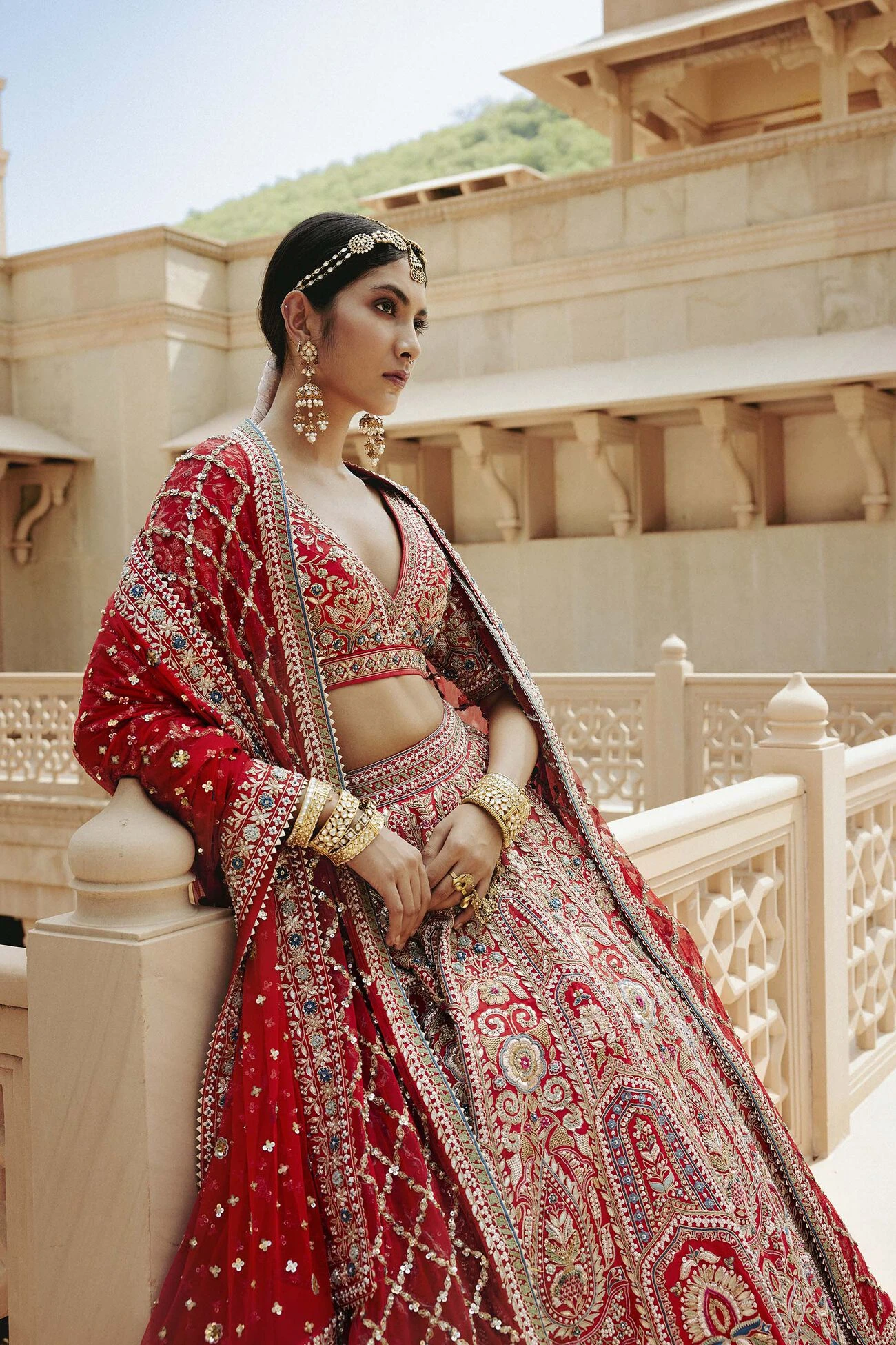 Amreen Lehenga - Red 8 Amreen Lehenga - Red - Image 8