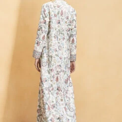 Paradise Of Flowers Overlayer - Cream -Abhinaya shop F23R131B Cream 2