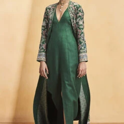 Blooming Wildforest Jacket Set - Green -Abhinaya shop F23R131 Green 5