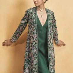 Blooming Wildforest Jacket Set - Green -Abhinaya shop F23R131 Green 7