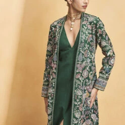 Blooming Wildforest Jacket Set - Green -Abhinaya shop F23R131 Green 8